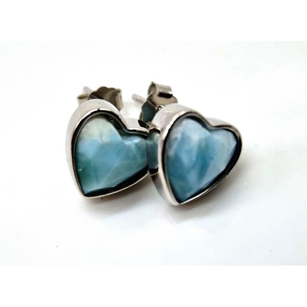 Boucle d'oreille Larimar argent