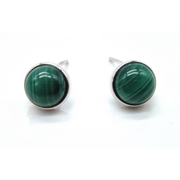 Boucle d'oreille argent Malachite