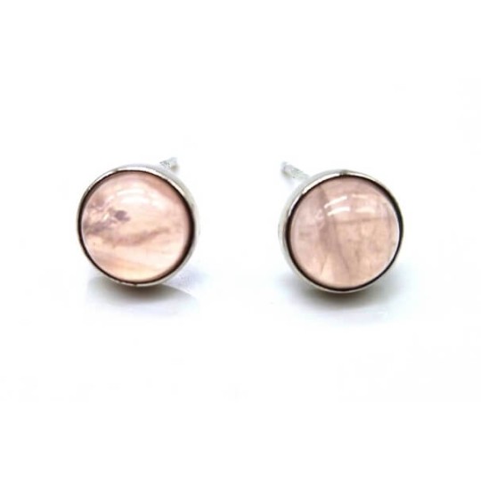 Boucle d'oreille Quartz rose argent