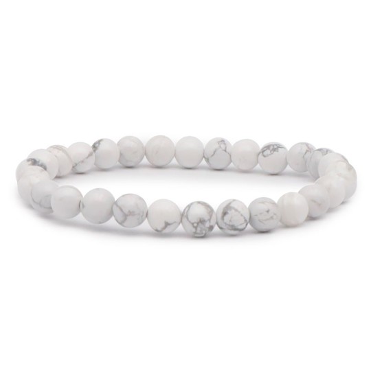 Bracelet Howlite Blanche 6mm