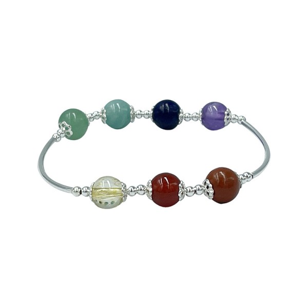 Bracelet 7 Chakras Argent