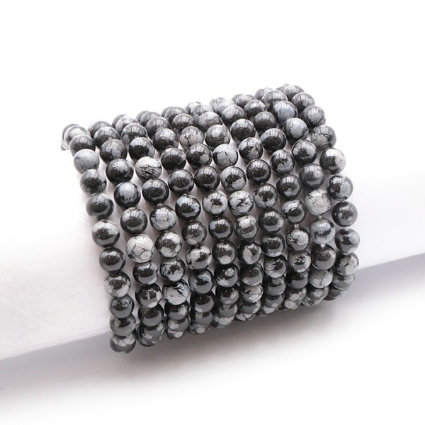 Bracelet Obsidienne Flocon de Neige