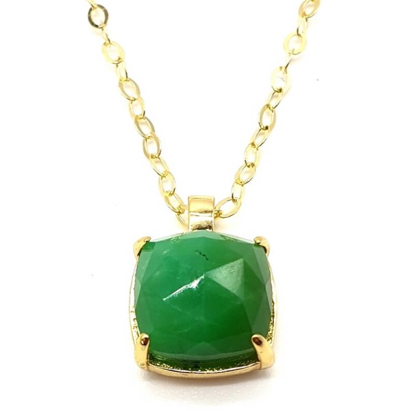 Collier argent Jade Verte