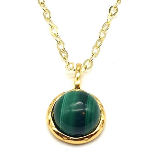 Collier argent Malachite