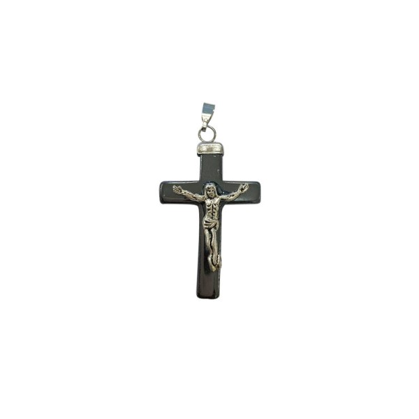 Pendentif Croix Hématite