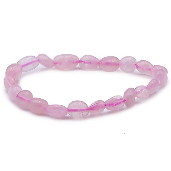 Bracelet pierre roulée Quartz Rose